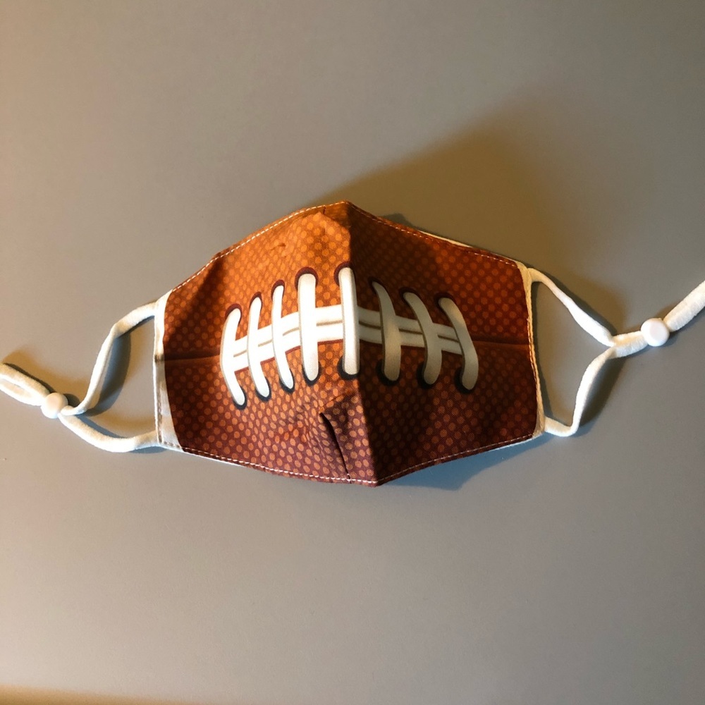 Kids Football Print Face Mask With Filter Pocket